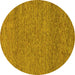 Round Machine Washable Abstract Yellow Modern Rug, wshabs1715yw