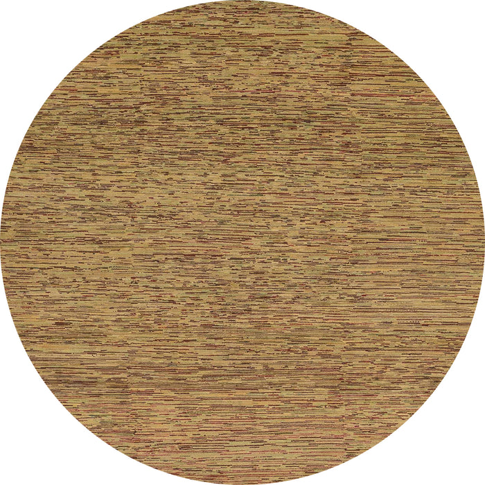 Round Machine Washable Abstract Yellow Rug, wshabs1715