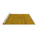 Sideview of Machine Washable Abstract Yellow Modern Rug, wshabs1715yw