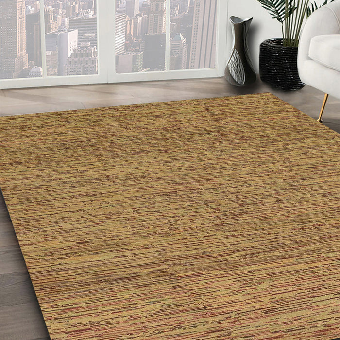 Abstract Yellow Modern Rug in Family Room, abs1715