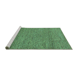 Sideview of Machine Washable Abstract Turquoise Modern Area Rugs, wshabs1715turq