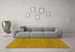 Machine Washable Abstract Yellow Modern Rug in a Living Room, wshabs1715yw