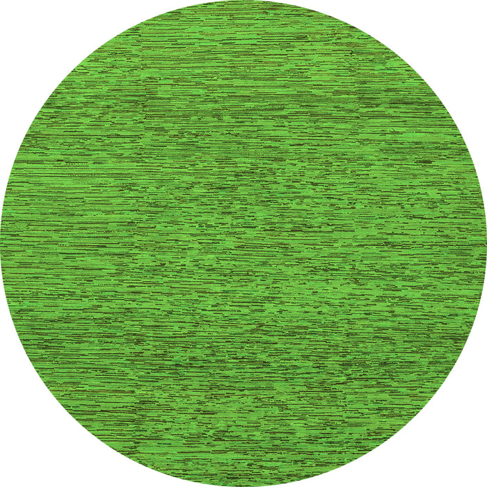 Round Machine Washable Abstract Green Modern Area Rugs, wshabs1715grn