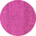 Round Machine Washable Abstract Pink Modern Rug, wshabs1715pnk