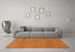 Machine Washable Abstract Orange Modern Area Rugs in a Living Room, wshabs1715org