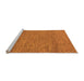 Sideview of Machine Washable Abstract Orange Modern Area Rugs, wshabs1715org