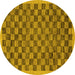 Round Machine Washable Abstract Yellow Modern Rug, wshabs1716yw