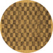 Round Abstract Brown Modern Rug, abs1716brn