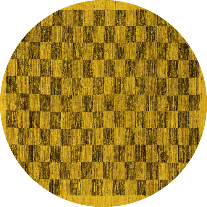 Round Abstract Yellow Modern Rug, abs1716yw