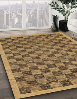 Abstract Gold Modern Rug in Family Room, abs1716