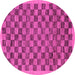 Round Machine Washable Abstract Pink Modern Rug, wshabs1716pnk