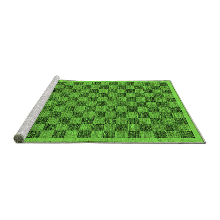 Sideview of Machine Washable Abstract Green Modern Area Rugs, wshabs1716grn