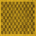 Square Abstract Yellow Modern Rug, abs1716yw