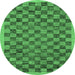 Round Abstract Emerald Green Modern Rug, abs1716emgrn