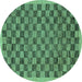 Round Abstract Turquoise Modern Rug, abs1716turq