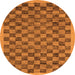 Round Abstract Orange Modern Rug, abs1716org