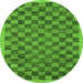 Round Machine Washable Abstract Green Modern Area Rugs, wshabs1716grn