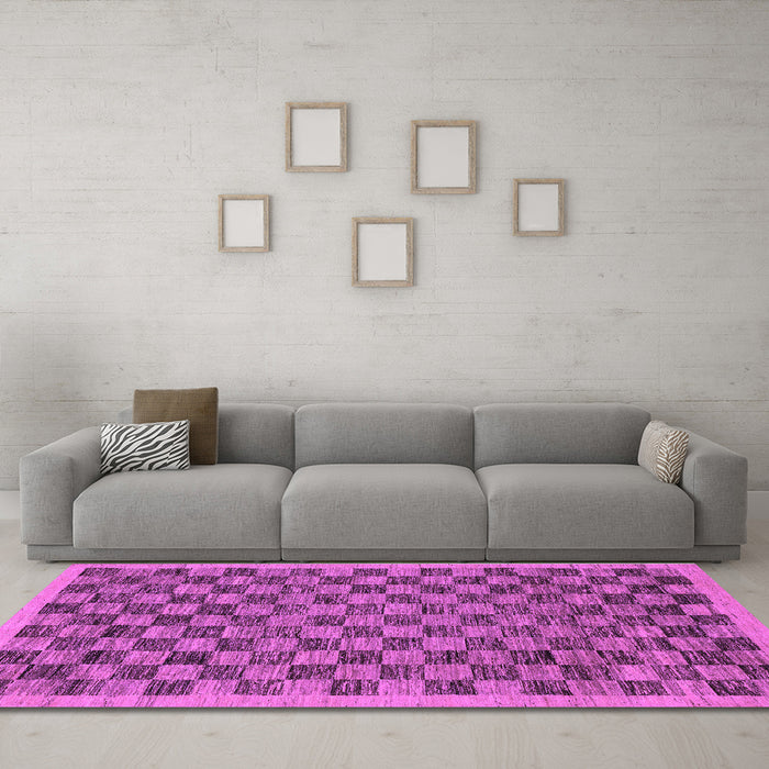 Machine Washable Abstract Purple Modern Area Rugs in a Living Room, wshabs1716pur