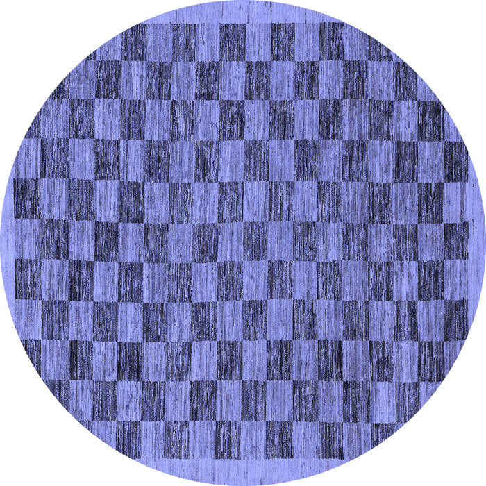 Round Machine Washable Abstract Blue Modern Rug, wshabs1716blu