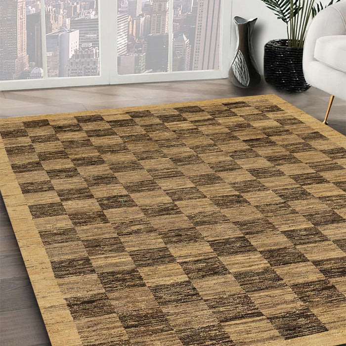 Machine Washable Abstract Gold Rug in a Family Room, wshabs1716
