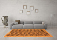 Machine Washable Abstract Orange Modern Rug, wshabs1716org