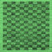 Square Abstract Emerald Green Modern Rug, abs1716emgrn