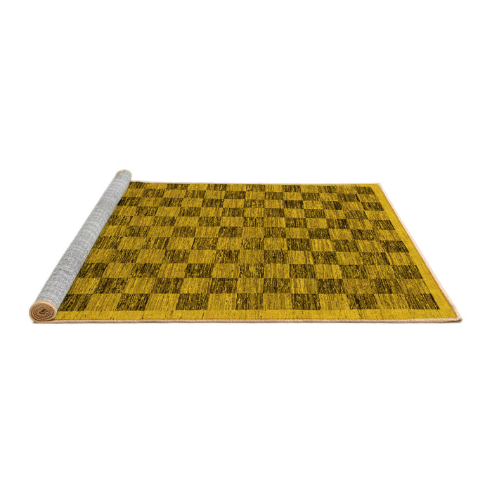 Sideview of Machine Washable Abstract Yellow Modern Rug, wshabs1716yw