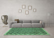 Machine Washable Abstract Turquoise Modern Area Rugs in a Living Room,, wshabs1716turq