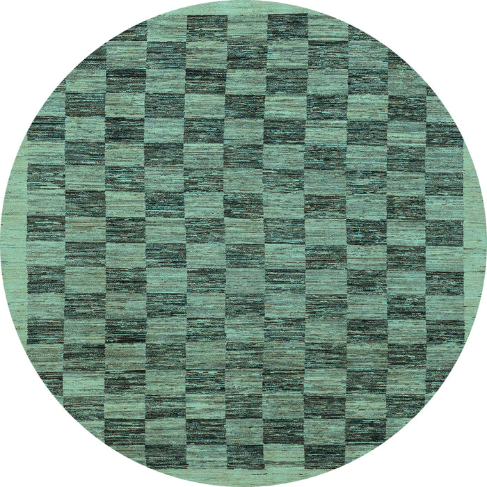 Round Abstract Light Blue Modern Rug, abs1716lblu