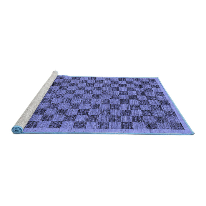 Sideview of Machine Washable Abstract Blue Modern Rug, wshabs1716blu