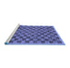 Sideview of Machine Washable Abstract Blue Modern Rug, wshabs1716blu