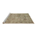 Sideview of Machine Washable Abstract Dark Almond Brown Rug, wshabs1717