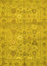 Machine Washable Abstract Yellow Modern Rug, wshabs1717yw