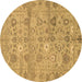 Round Abstract Brown Modern Rug, abs1717brn