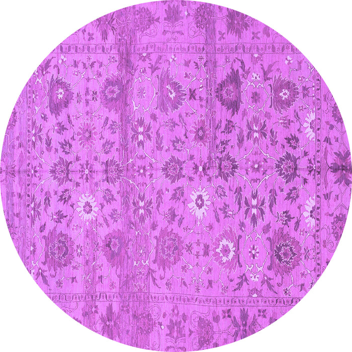 Round Abstract Purple Modern Rug, abs1717pur