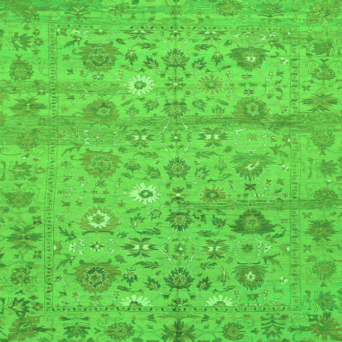 Square Machine Washable Abstract Green Modern Area Rugs, wshabs1717grn