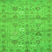 Square Machine Washable Abstract Green Modern Area Rugs, wshabs1717grn