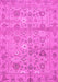 Machine Washable Abstract Pink Modern Rug, wshabs1717pnk