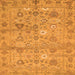 Square Machine Washable Abstract Orange Modern Area Rugs, wshabs1717org