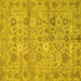 Square Machine Washable Abstract Yellow Modern Rug, wshabs1717yw