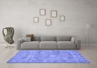 Machine Washable Abstract Blue Modern Rug, wshabs1717blu