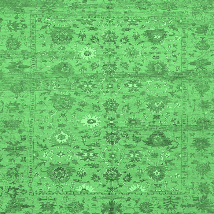 Square Abstract Emerald Green Modern Rug, abs1717emgrn