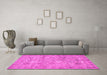 Machine Washable Abstract Pink Modern Rug in a Living Room, wshabs1717pnk