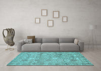 Machine Washable Abstract Light Blue Modern Rug, wshabs1717lblu