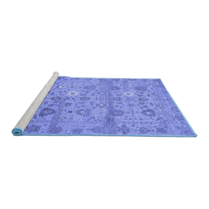 Sideview of Machine Washable Abstract Blue Modern Rug, wshabs1717blu