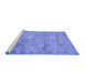 Sideview of Machine Washable Abstract Blue Modern Rug, wshabs1717blu