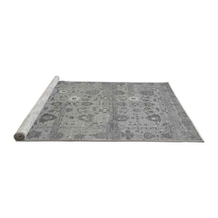 Sideview of Machine Washable Abstract Gray Modern Rug, wshabs1717gry