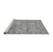 Sideview of Machine Washable Abstract Gray Modern Rug, wshabs1717gry