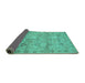 Sideview of Abstract Turquoise Modern Rug, abs1717turq