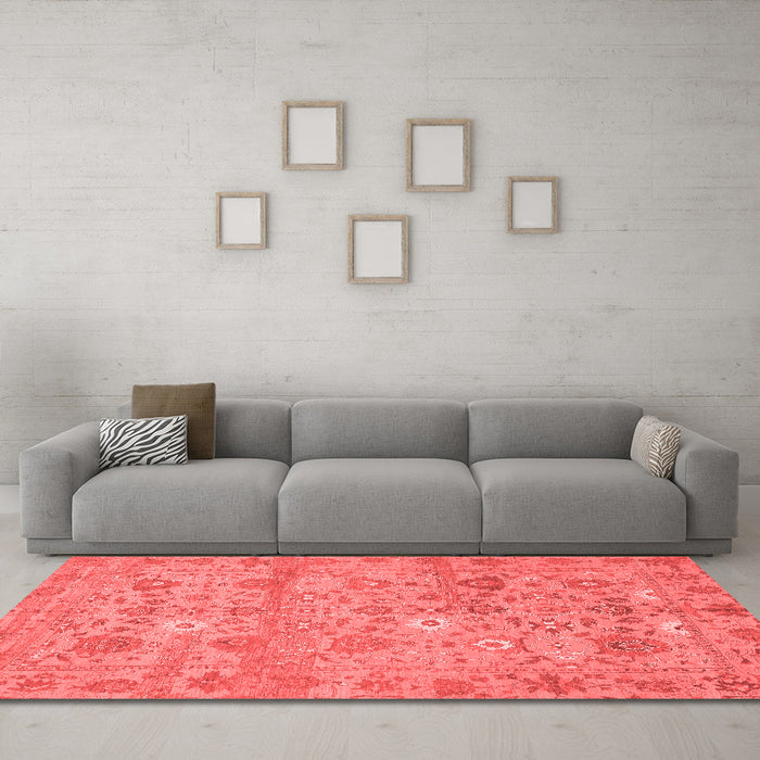 Modern Red Washable Rugs